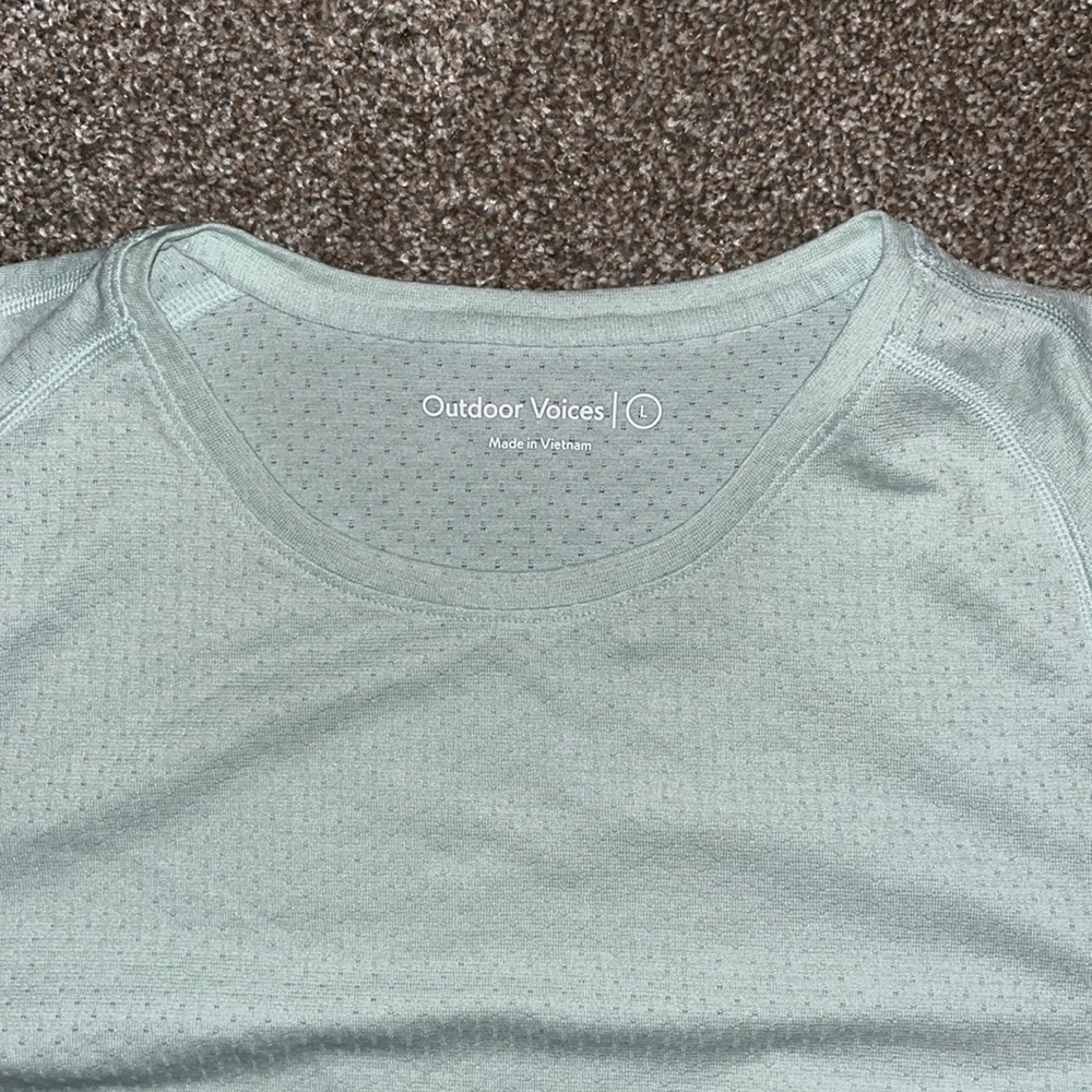 Outdoor Voices Light Green Perforated Active Tee